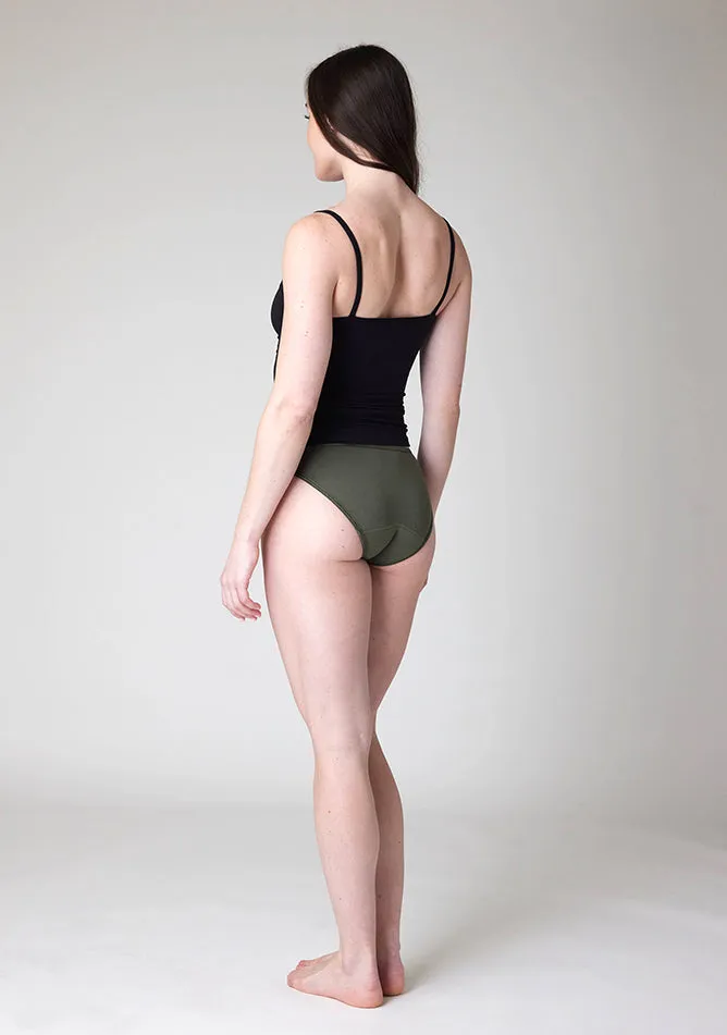 Olive Bikini Brief Period Pant - Light to Moderate Absorbency