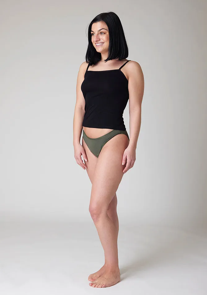 Olive Bikini Brief Period Pant - Light to Moderate Absorbency