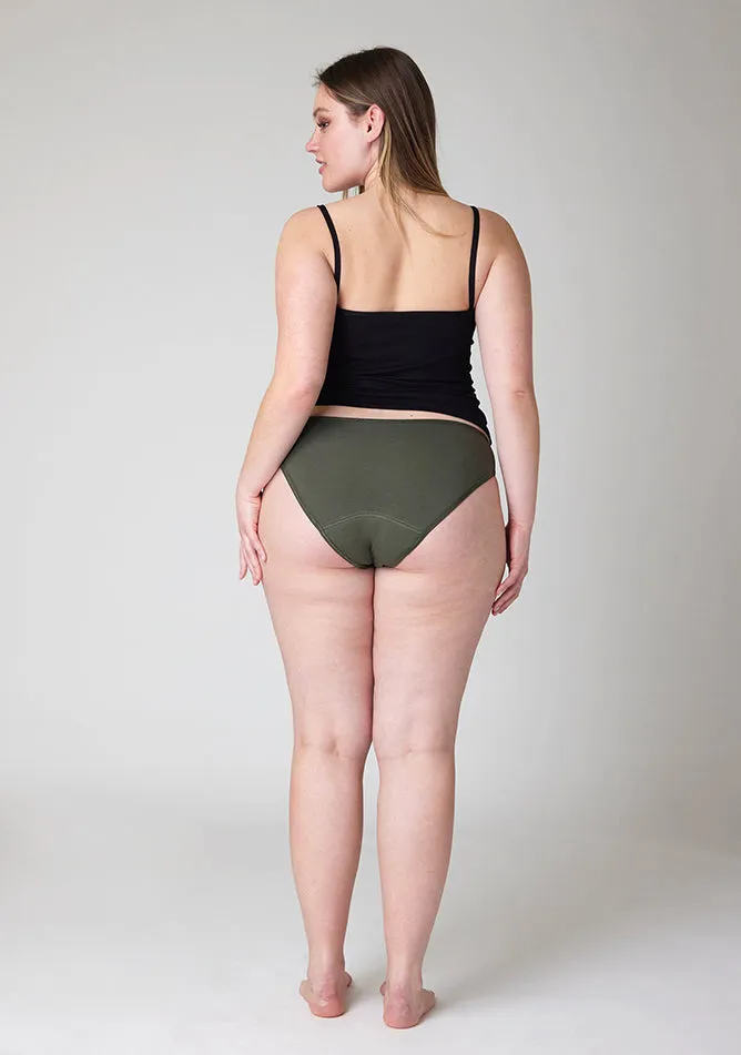 Olive Bikini Brief Period Pant - Light to Moderate Absorbency