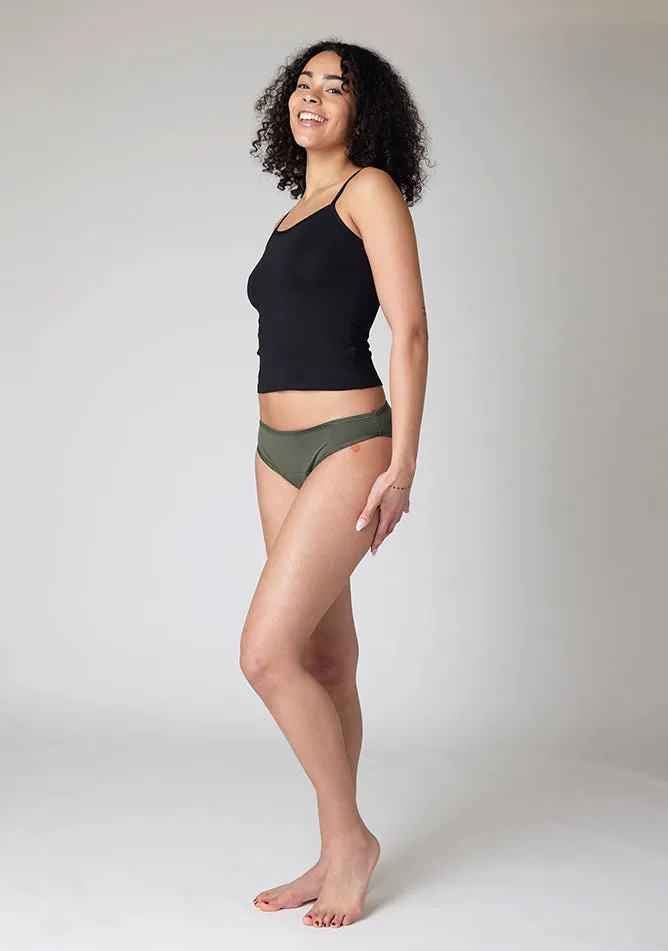 Olive Bikini Brief Period Pant - Light to Moderate Absorbency