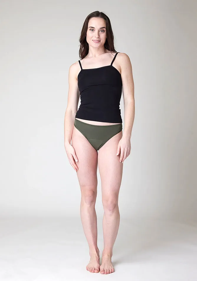 Olive Bikini Brief Period Pant - Light to Moderate Absorbency