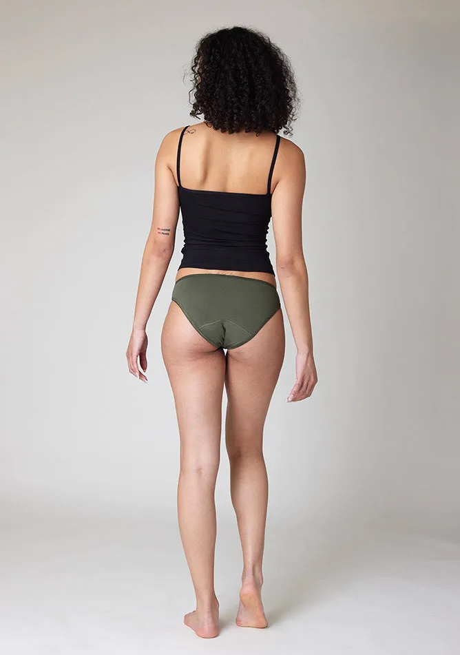 Olive Bikini Brief Period Pant - Light to Moderate Absorbency
