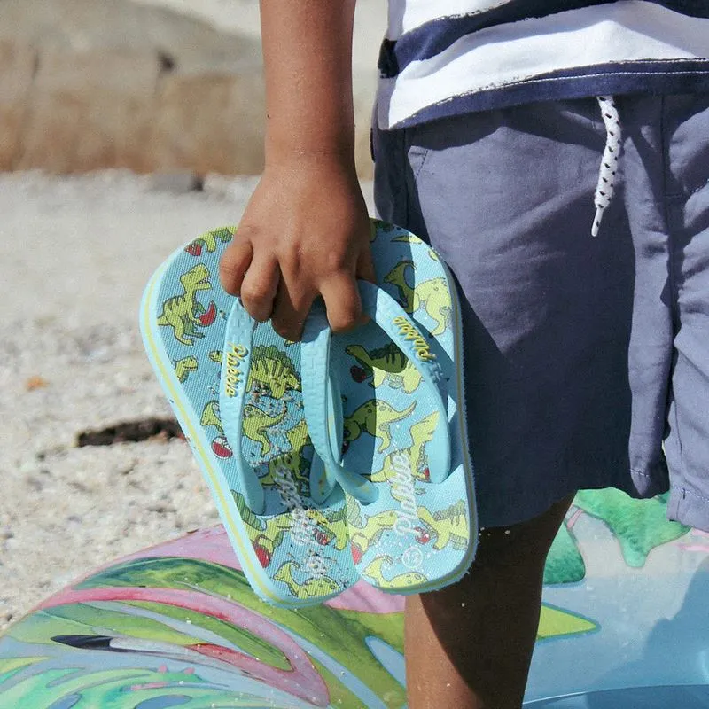 Plakkie Dinosaur Blue Kids Flip Flops