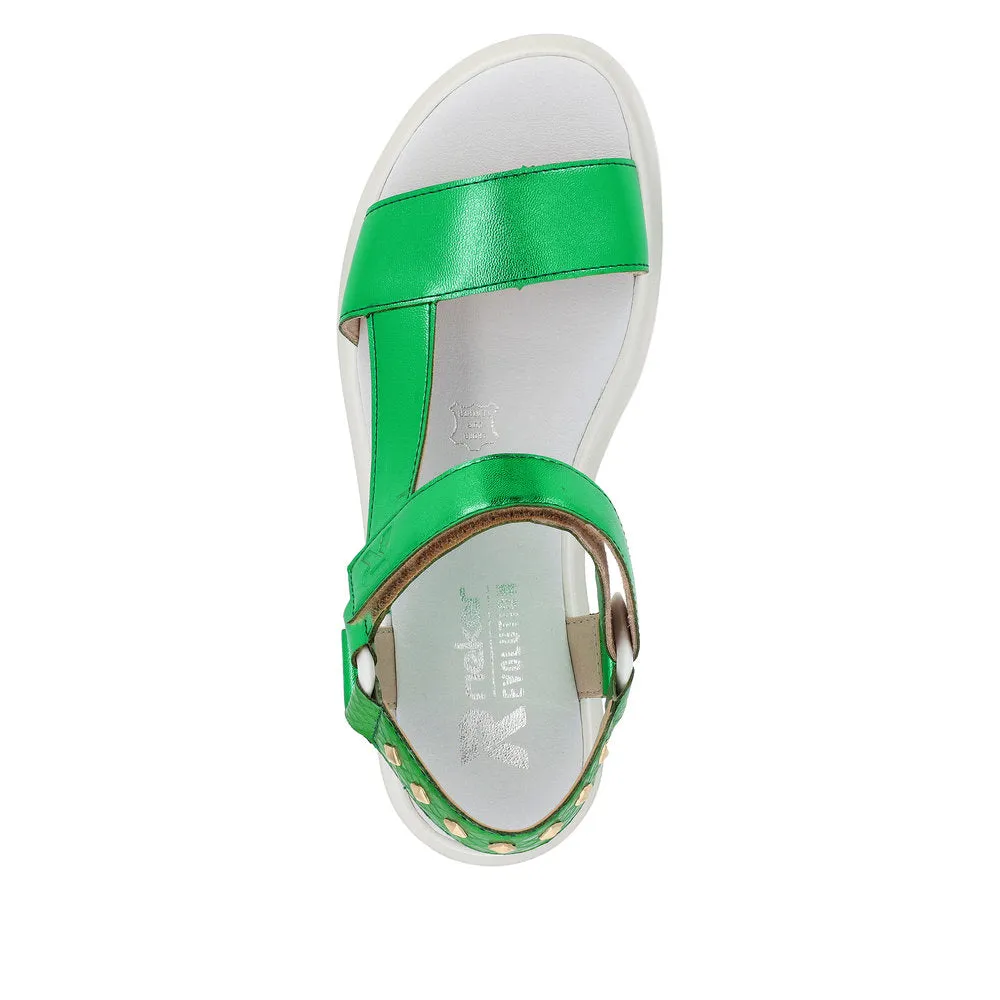 Rieker W1651-52 Ladies Green Touch Fastening Sandals