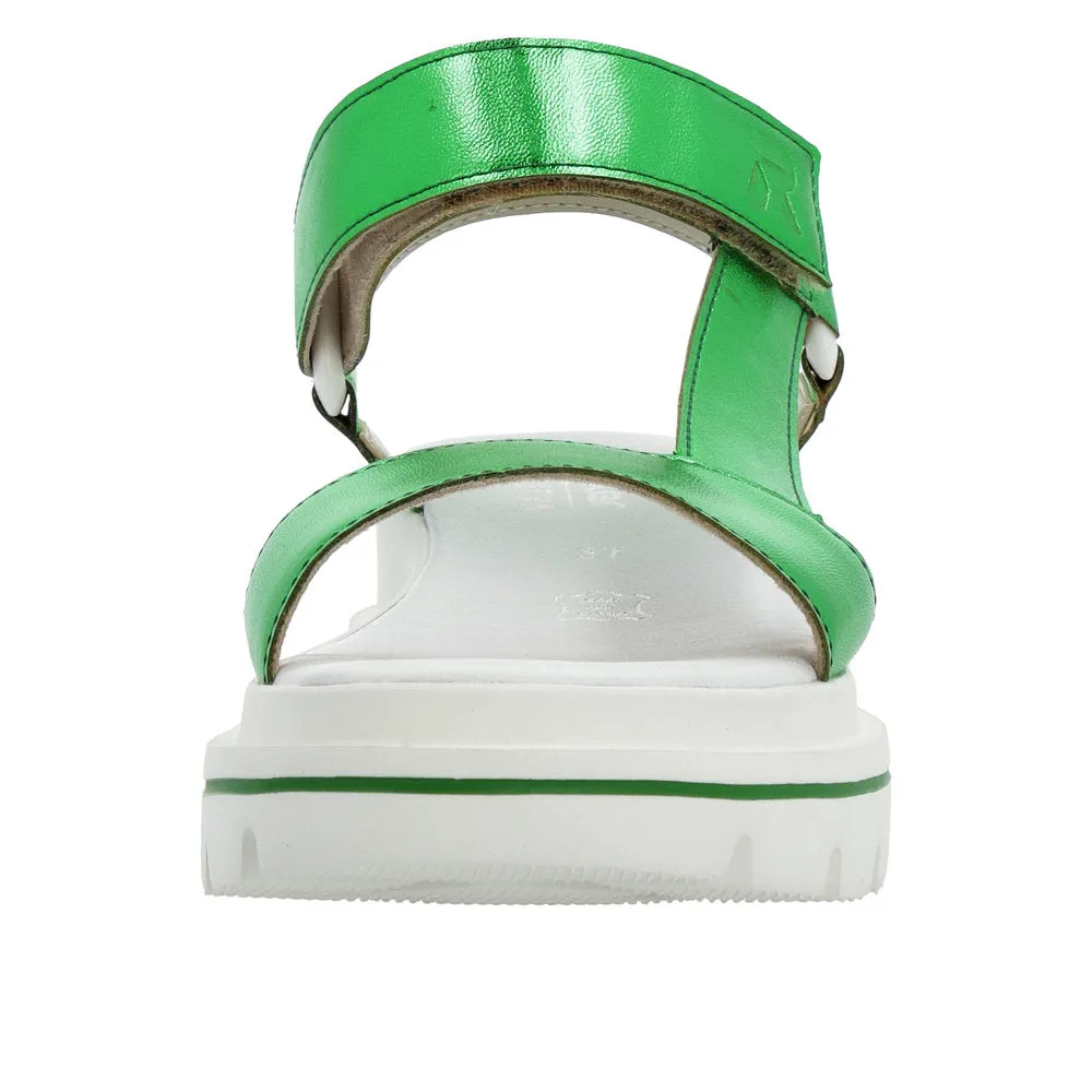 Rieker W1651-52 Ladies Green Touch Fastening Sandals