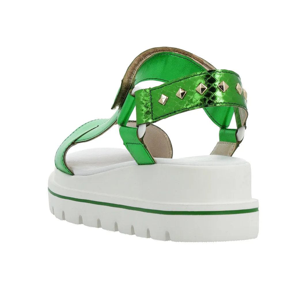 Rieker W1651-52 Ladies Green Touch Fastening Sandals