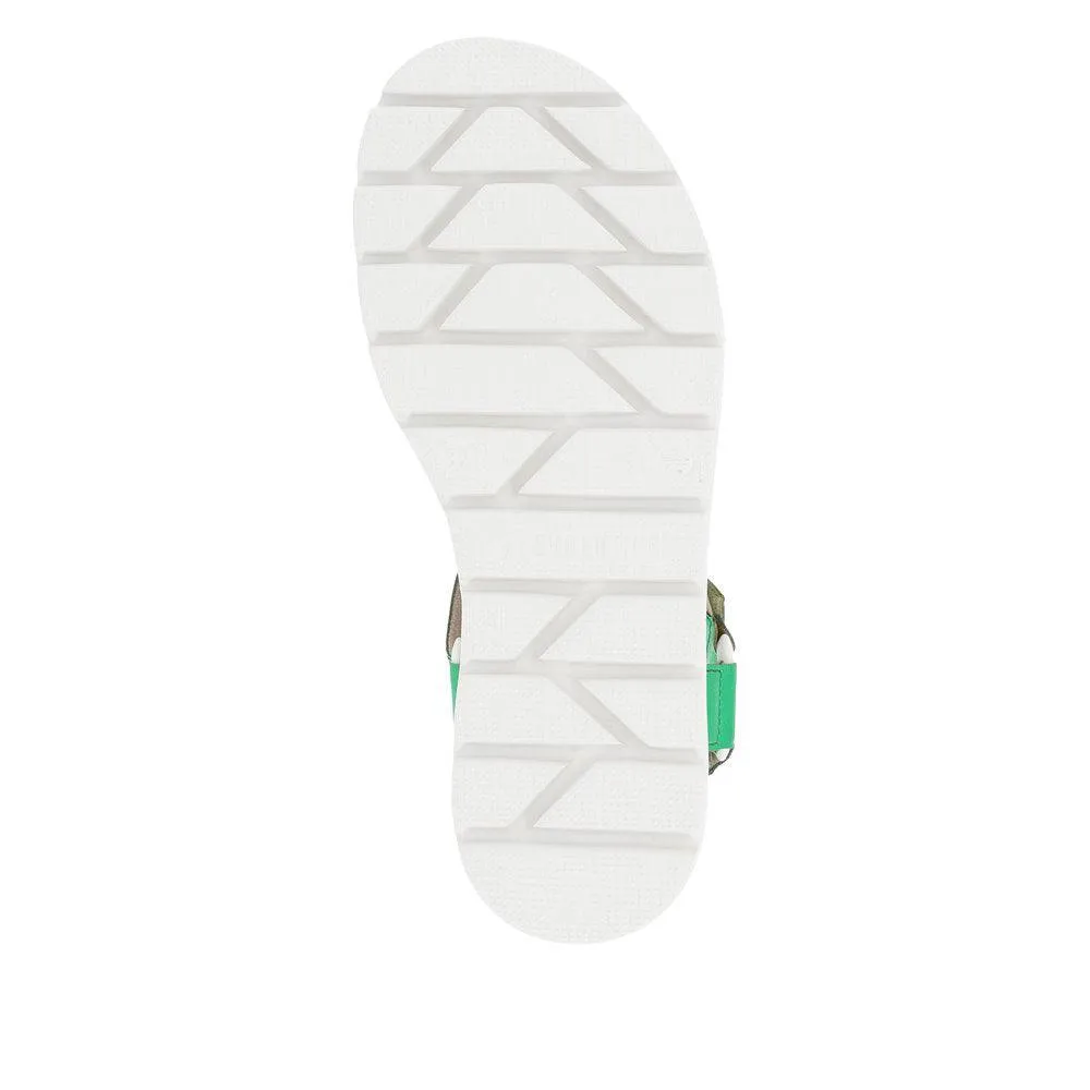Rieker W1651-52 Ladies Green Touch Fastening Sandals