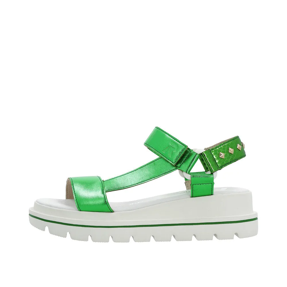 Rieker W1651-52 Ladies Green Touch Fastening Sandals