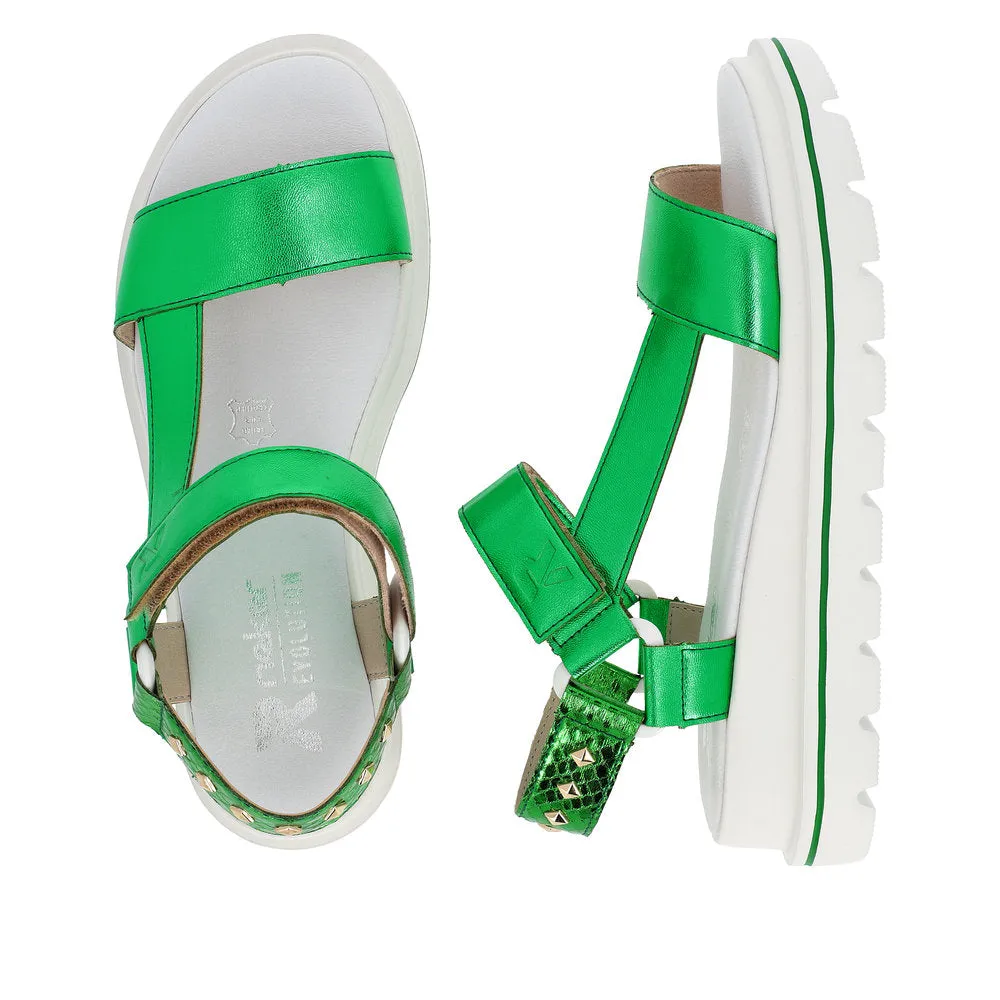 Rieker W1651-52 Ladies Green Touch Fastening Sandals