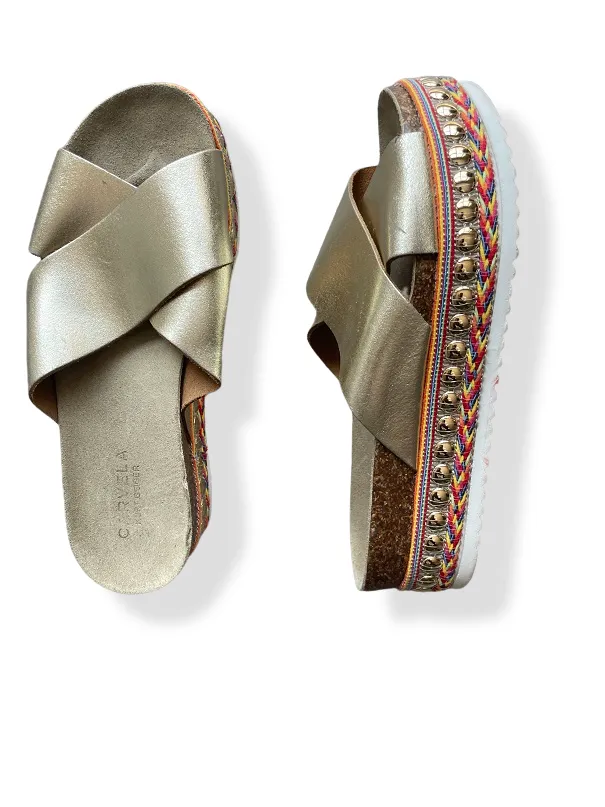 Rubynee Vintage y2k Carvela Kake Gold Slide Espadrille