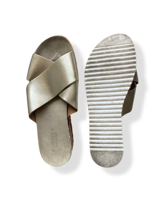 Rubynee Vintage y2k Carvela Kake Gold Slide Espadrille