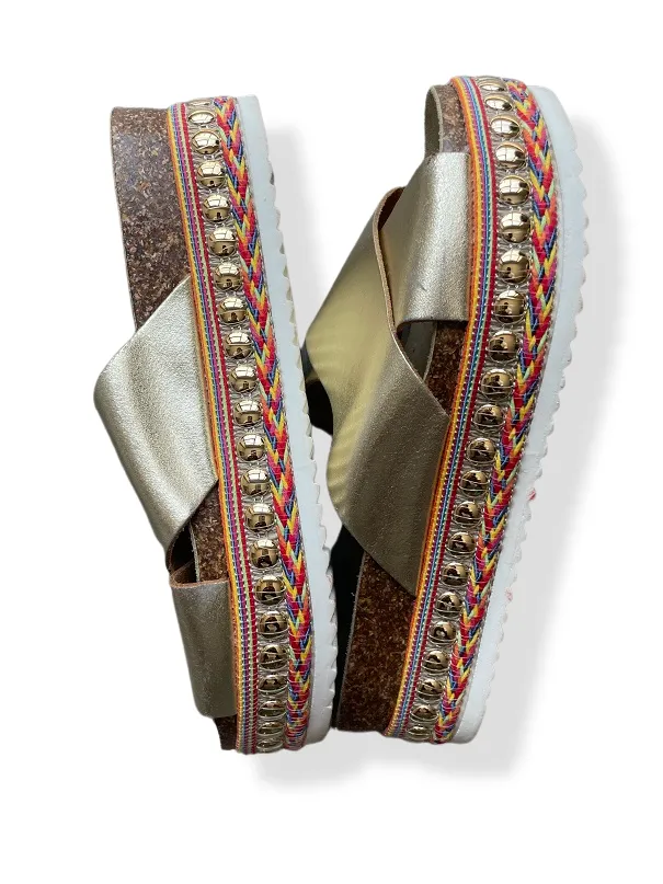 Rubynee Vintage y2k Carvela Kake Gold Slide Espadrille