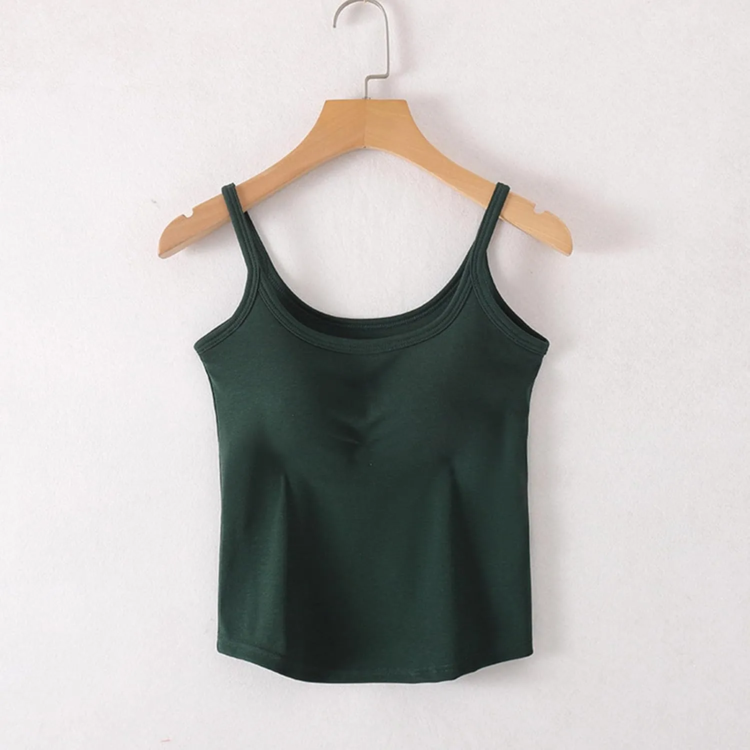 Seamless Sports Bra Cropped Tank Top for Women Spaghetti Straps Workout Tops Ribbed Cami Shirts Undershirt