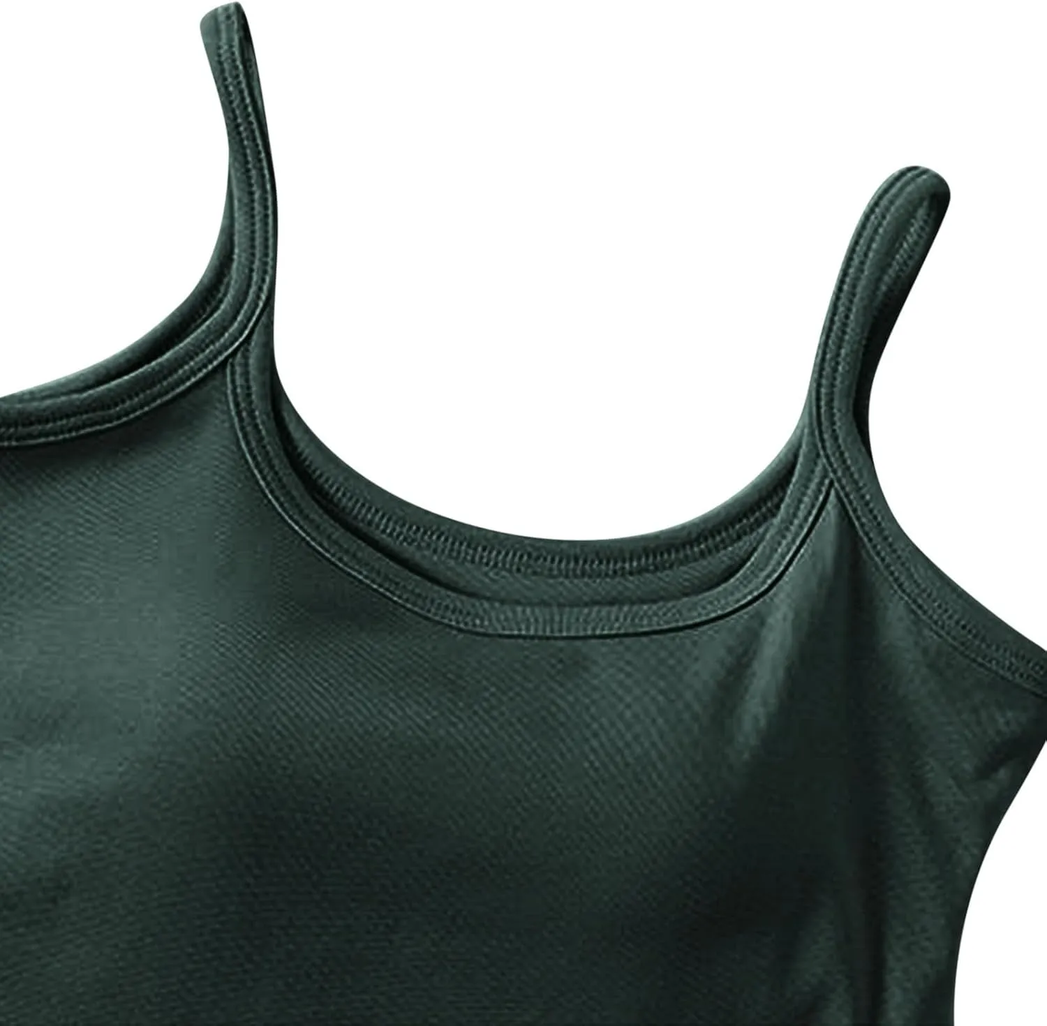 Seamless Sports Bra Cropped Tank Top for Women Spaghetti Straps Workout Tops Ribbed Cami Shirts Undershirt