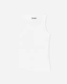 Soft Cotton Rib Tank Top - Bright White