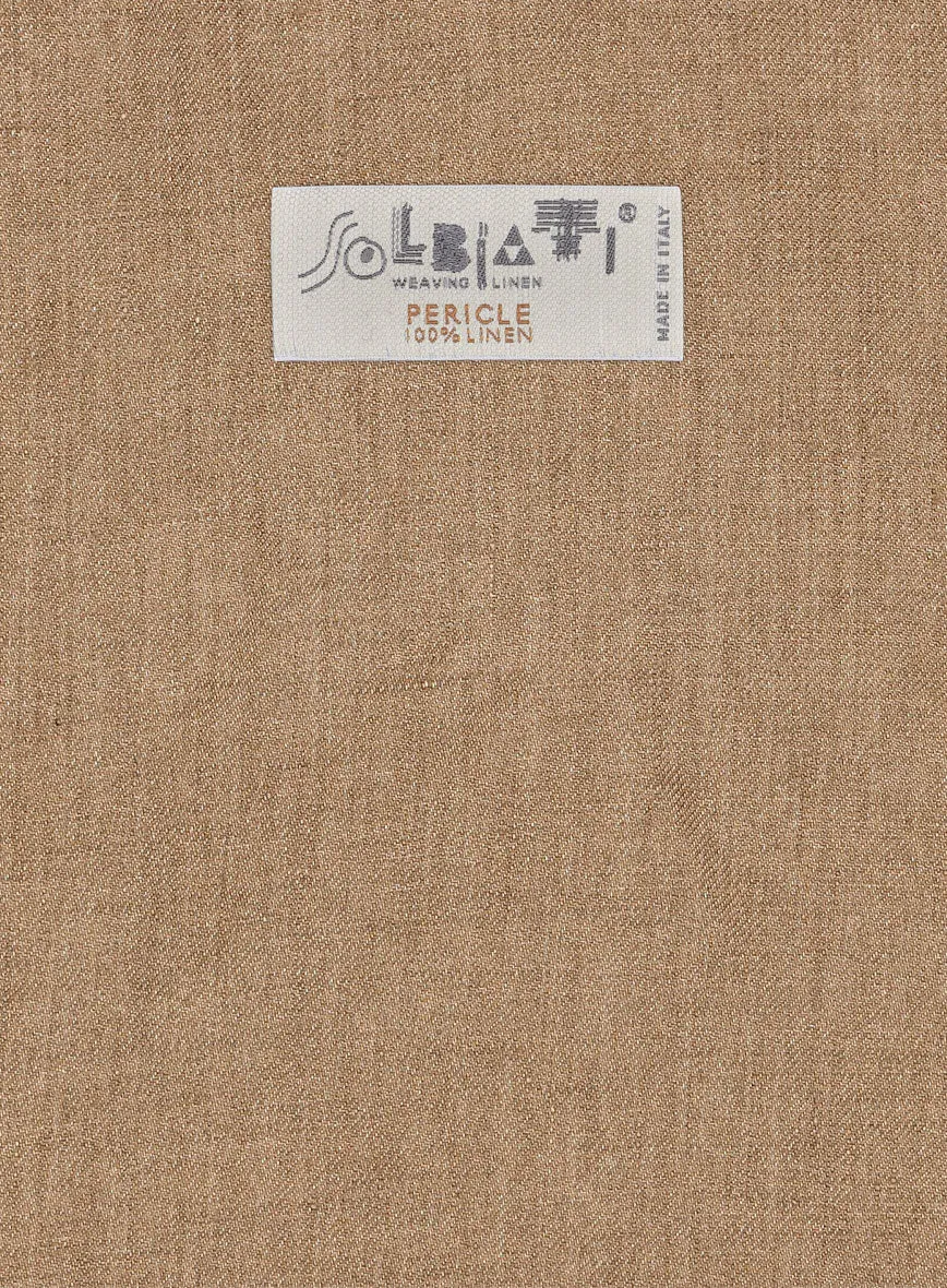 Solbiati Pericle Camel Brown Linen Pants
