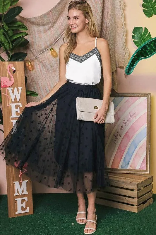 Trim Attached Camisole Top With Adjustable Trim