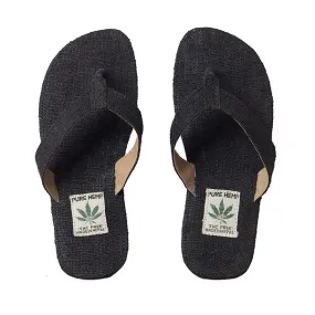 Unisex Hemp Flip Flops - Black