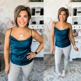 Wake You Up Satin Camisole - Teal