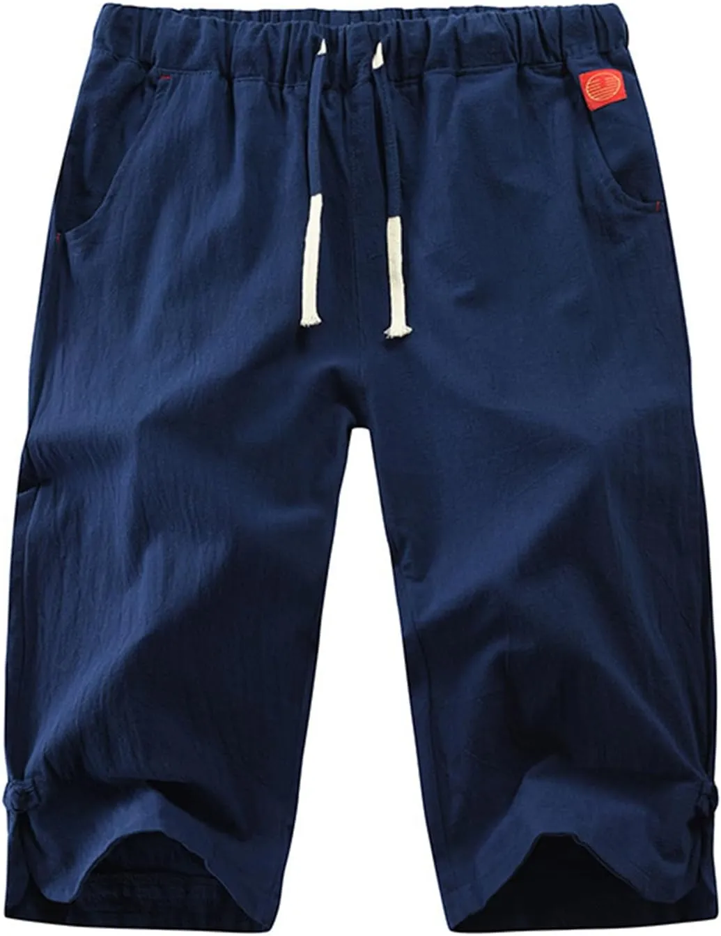 Wankang Men's Linen Shorts Casual Summer Lightweight Drawstring Beach Shorts Relaxed Fit Lounge Hawaii Shorts for Men