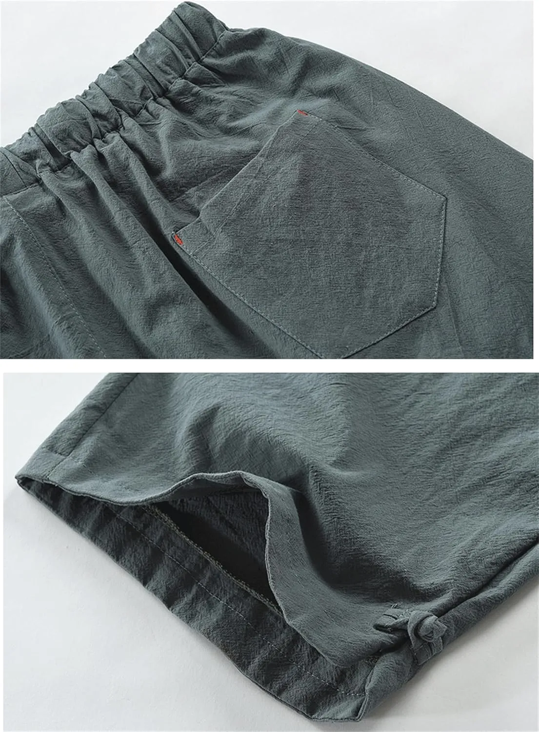 Wankang Men's Linen Shorts Casual Summer Lightweight Drawstring Beach Shorts Relaxed Fit Lounge Hawaii Shorts for Men