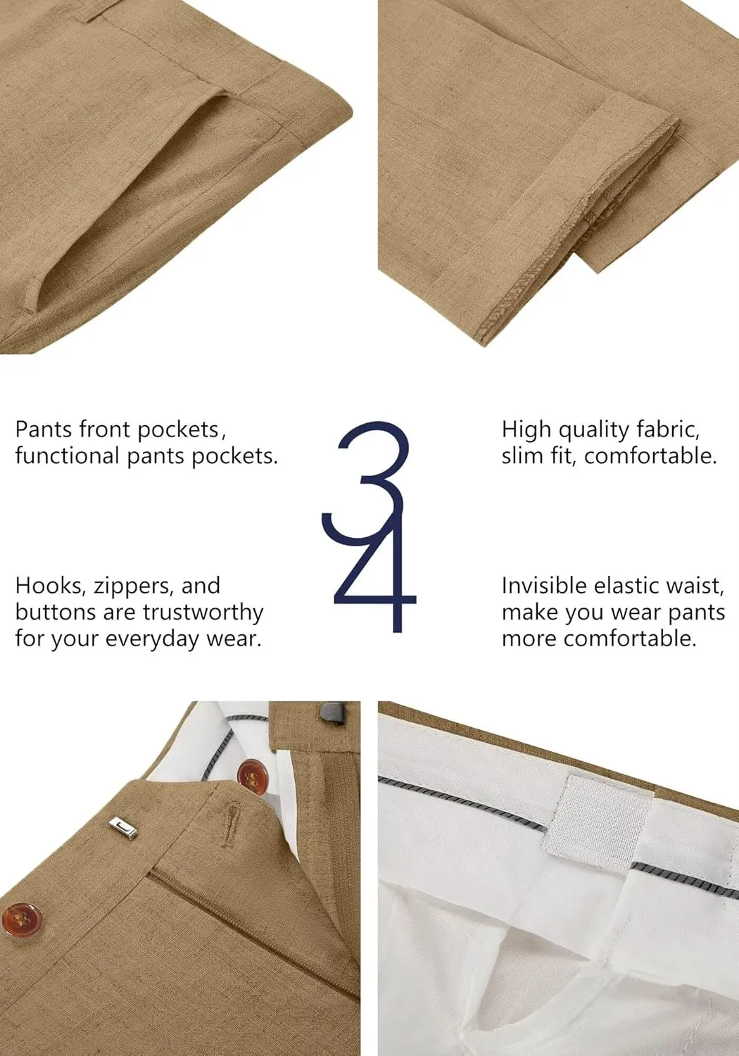 Wehilion Retro Linen Men Suit Beach Wedding Suit Summer Slim Fit 3 Pieces Light Weight Linen Suit Jacket Vest Pant Tuxedo