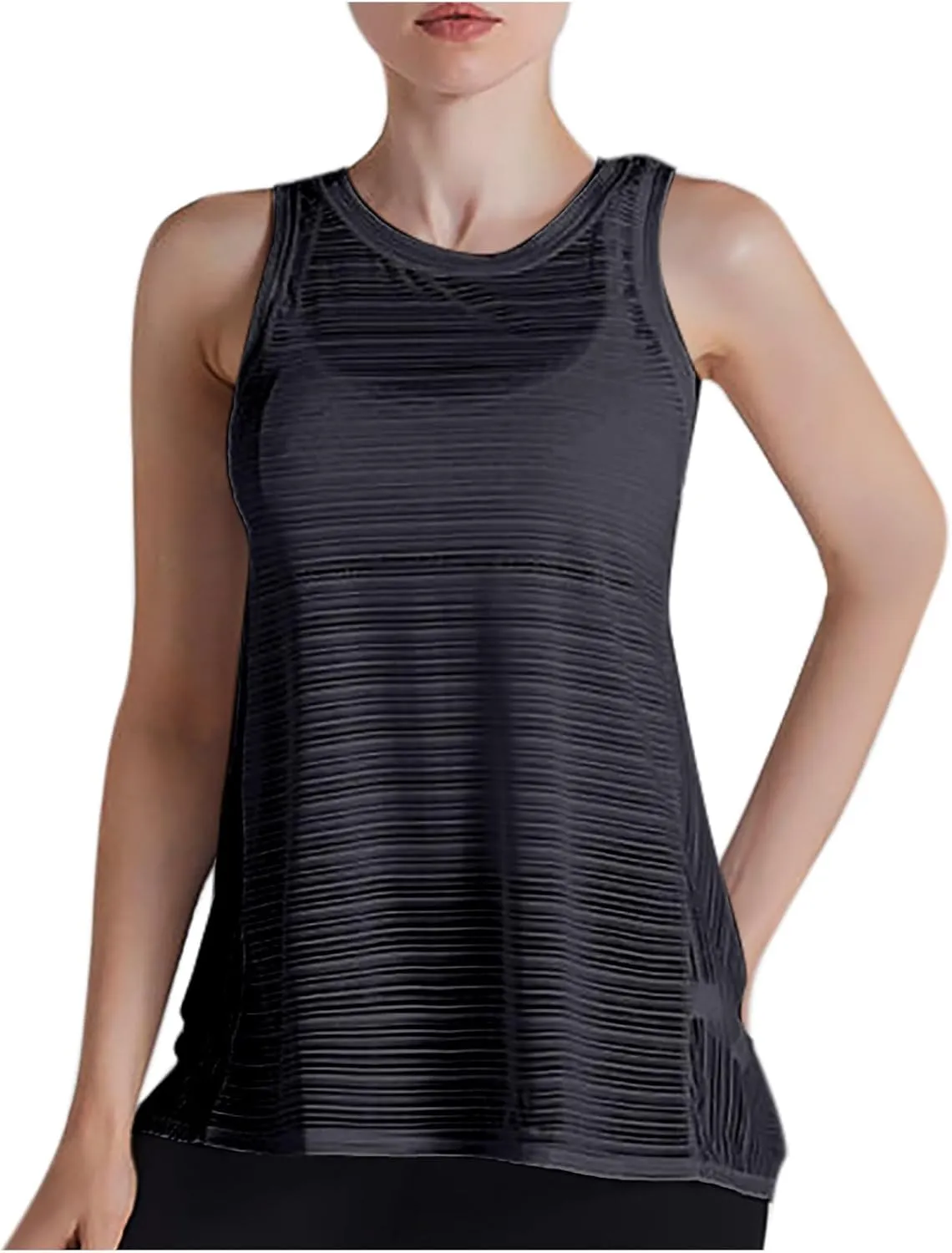 Workout Tank Tops for Women Summer Mesh Hollow Out Crew Neck Sleeveless Shirts Casual Fashion Yoga Quick Dry Blouse