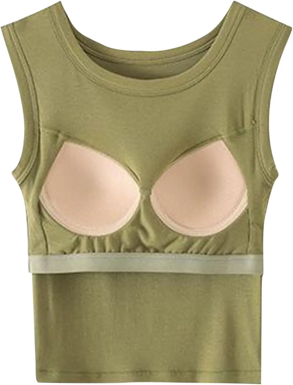 Workout Tank Tops for Women with Built in Bra, Slim Fit Crop Top, Basic Padded Camisole 2025 Summer Clothes